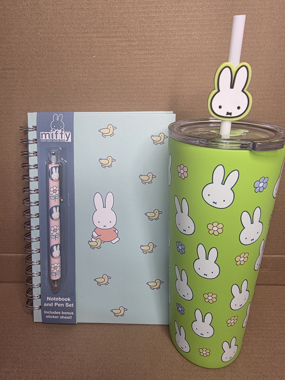 Miffy Desk Set Bundle 💚 Tumbler + Notebook + Pen